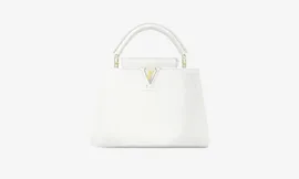 Capucines BB Taurillion Leather "Snow"