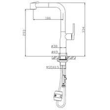 Смеситель Belbagno BB-LAM60-IN для кухни, с выдвижным изливом, цвет сатин