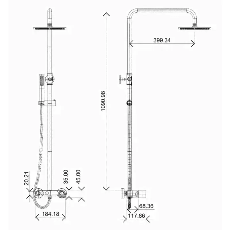 Душевая стойка Boheme Stick черная матовая 128-BB.2