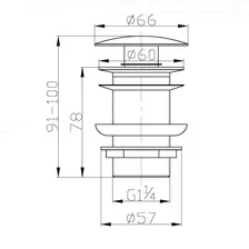 Донный клапан BelBagno, без перелива, хром, BB-SC-CRM