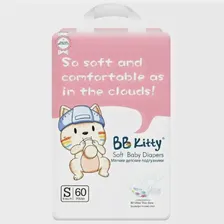 Подгузники BB Kitty Премиум размер S (4-8кг) 60шт