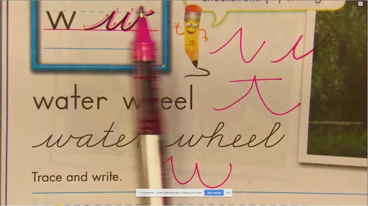 Cursive Letters w & e