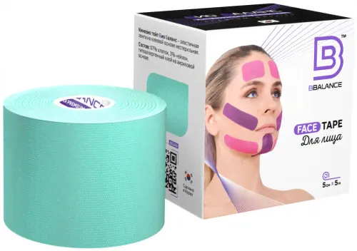 Тейп для лица BB FACE TAPE™ 5 см × 5 м хлопок мята