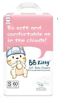BB Kitty Подгузники Премиум S (4-8кг) 60шт